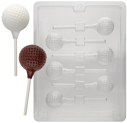 Cybrtrayd S071 Golf Ball Lolly Chocolate Candy Mold with Exclusive Cybrtrayd Copyrighted Chocolate Molding Instructions