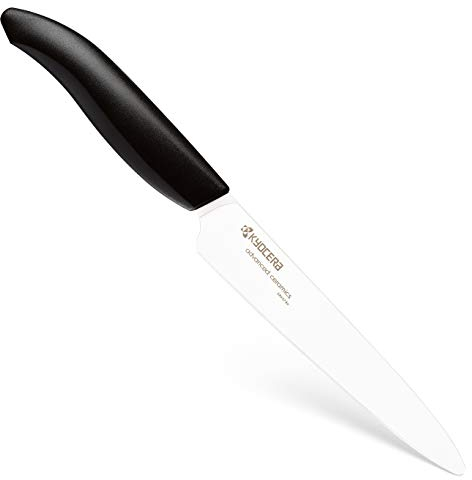 KYOCERA - GEN Series -Tomatenmesser mit Hochleistungs-Keramikklinge | extrem scharf | ultraleicht | hohe Bruchfestigkeit | handgeschliffen. Klingenlänge: 12.5 cm, Schwarz, 23,7 x 2,6 x 1,7 cm