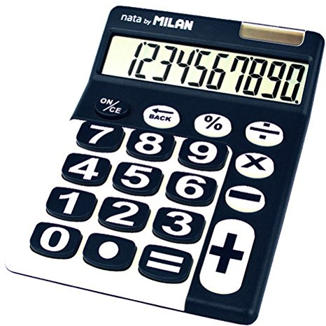 Milan 150610BBL Blister Calculatrice Electronique 10 chiffres Touches grands