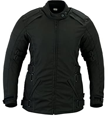 Texpeed Motorradjacke damen mit protektoren - Motorrad Motorroller Biker Wasserdicht Jacke Mit Rüstung (EN 1621-1) Schwarz - 4XL