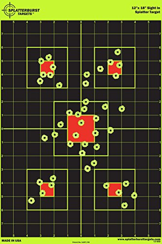 Paquete de 25 - Splatterburst 30,5 x 45,7cm Vista en Objetivo de Disparo - Vea fácilmente los Brillantes Agujeros de Bala Todas Las Armas de Fuego, Rifles, Pistolas, Rifles de Aire