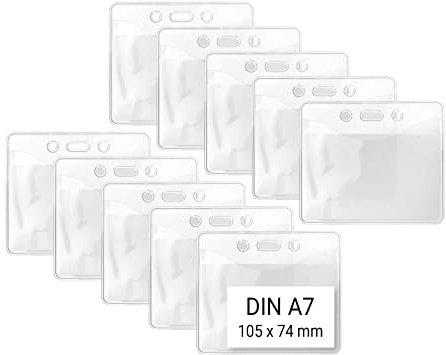 Karteo Kartenhülle A7 Format 74 x 105 mm [100 Stück] Ausweishüllen Vinyl transparent horizontal Ausweishalter Kartenhalter für Karten Ausweise