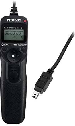 PHOLSY N10 Timer Camera Remote Control Cable with Intervalometer for Nikon Df, Z7, Z6, D750, D780, D7500, D7200, D7100, D5600, D5500, D5300, D610, D600, D90, P7700, P7800, P950, Replaces Nikon MC-DC2