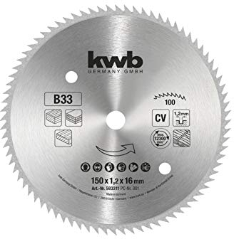 kwb Kreissägeblatt 150 x 16 mm, Made in Germany, sehr feine Schnitte, Sägeblatt geeignet für Holzpaneele, Profilholz und Weichholz