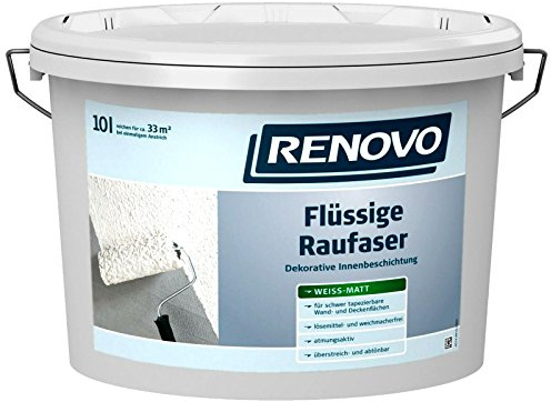 Renovo Flüssige Rauhfaser 10 Liter Raufaser Strukturfarbe Rollrauhfaser