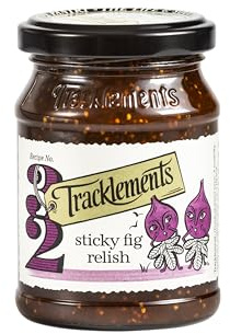 Tracklements Sugo di fico appiccicoso, un condimento ideale per formaggi morbidi e un tagliere per formaggi o in coppia con torte tritate e crostate vegetariane, adatto per vegetariani e vegani, senza