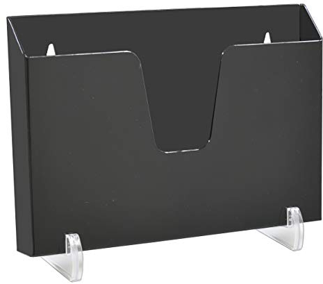Acrimet Expositor para Archivos y Carpetas Horizontal, Montaje en Pared o uso Sobremesa (Soportes Extraíbles Inclusos) (Color Negro)