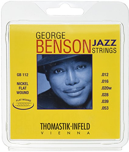 Thomastik-Infeld, Corde per chitarra elettrica George Benson Jazz Guitar, Set, GB112, Medium Light nickel flatwound .012 - .053fw