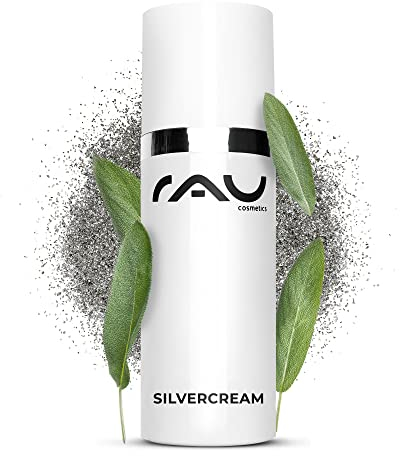RAU Silvercream 50 ml - Crème visage aux microparticules d'argent très poreux et au zinc, pour les peaux à problèmes, impures, irritées, acnéiquesrmite