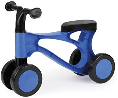 Lena 07168 - Learn-to-walk scooter My First Scooter, blue and black, sit-on scooter with steel axles, baby scooter to train balance and walking, learn-to-walk aid for toddlers from 18 months
