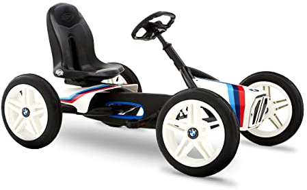 BERG Pedal-Gokart Buddy BMW Street Racer | Kinderfahrzeug, Tretfahrzeug mit hohem Sicherheitstandard, Luftreifen und Freilauf, Kinderspielzeug geeignet für Kinder im Alter von 3-8 Jahren, Schwarz/Weiß
