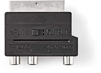Valueline VLVB31902B Adattatore, SCART Maschio con deviatore - SCART AV, 3X RCA Femmina + S-Video Femmina, Nero