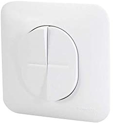 SCHNEIDER ELECTRIC - Double interrupteurs va-et-vient OVALIS 10A avec plaque blanc - SCHNEIDER ELECTRIC - S266214