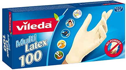 Vileda Multi - Einmalhandschuhe aus Latex, Größe S/M, 4er Pack (4 x 10 Stück)