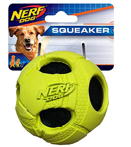 Nerf Dog groß aus Gummi verpackt Bash Tennis Ball Hundespielzeug grün