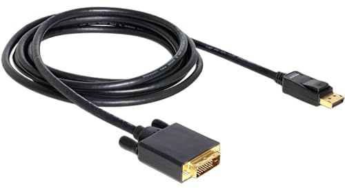 Delock Kabel DisplayPort 1.1 Stecker > DVI 24+1 Stecker Passiv 3 m schwarz