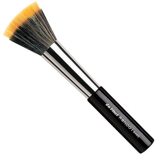 da Vinci, CLASSIC RONDO Foundation- & Puderpinsel, 2in1 Stipplingpinsel, vegan, Kunstfaser, für Foundation & Puder, gleichmäßiges Auftragen, handlicher Holzgriff, Handmade in Germany