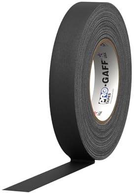 ProTapes Pro Gaff Premium-Gaffer-Klebeband mit Gummi-Kleber, 2,5 cm breit, 45,7 m lang, Schwarz (1 Stück)