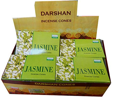 IB Cônes d'encens GR Royal Jasmine 12 boîtes Parfum Jasmin Royal avec coupelles pour cônes d'encens