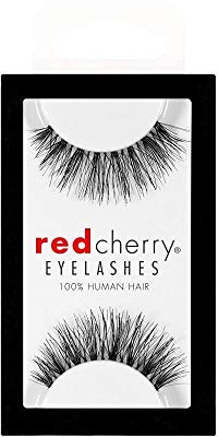 Red Cherry Eyelashes #523 Cils artificiels naturels glamour 100 % cheveux naturels, faits à la main, sans latex, sans cruauté envers les animaux Noir