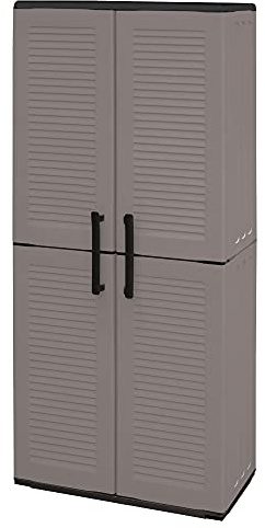 Art Plast E71/PS Hochschrank aus Kunststoff mit Besenhaltern, sparsam, Grau