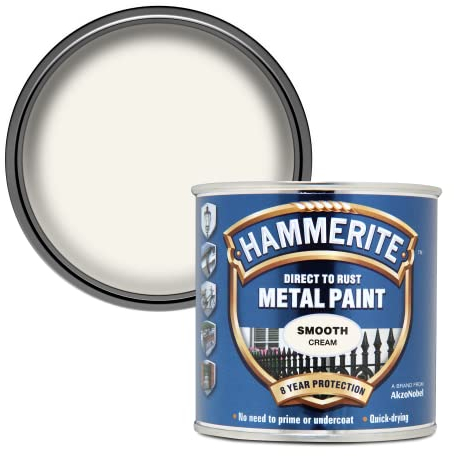 Hammerite 5122058 Direct to Rust Metal Paint - Smooth Cream Finish 250ML