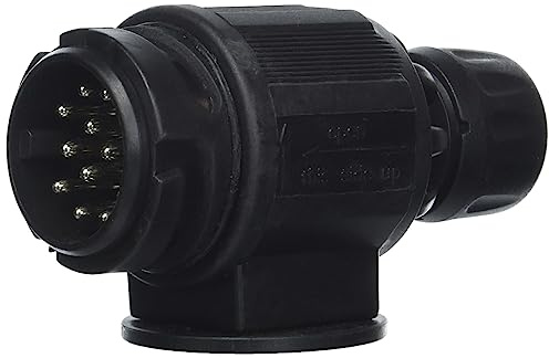 as - Schwabe Camping Stecker 13-polig – 12 V Anhänger-Stecker für Outdoor & Caravan – Adapter DIN 1724 mit Schraubanschluss – Wohnwagen & Wohnmobil Zubehör – IP44 – Made in Germany – Schwarz, 60464