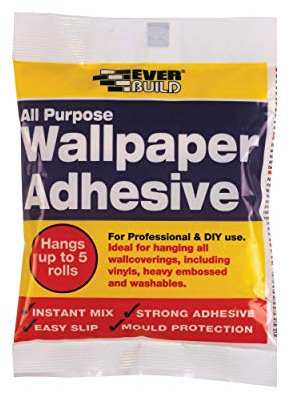 Everbuild All Purpose Wallpaper Adhesive – Contains Fungicide – High Tack – Easy-Mix Formula – 1 Bag Hangs Up to 5 Rolls