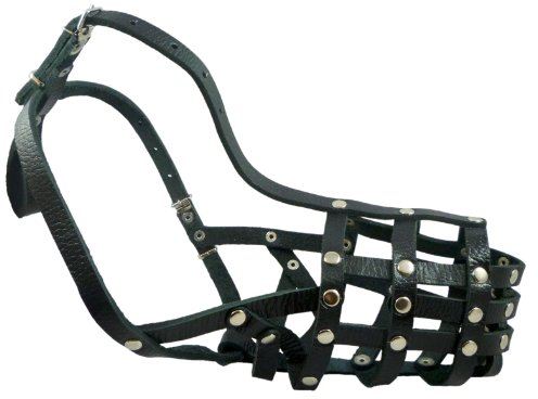 Secure Leder Mesh Korb Maulkorb #13 Schwarz - Deutscher Schäferhund, Labrador, Husky, Retriever (Umfang 31,1 cm, Schnauzenlänge 12,1 cm)