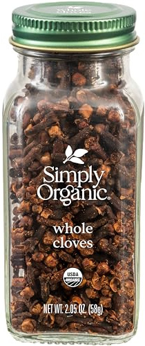 Simply Organic Whole Cloves, 2.05 Ounce Jar, Hand-Selected, Intensely Aromatic & Richly Flavored, Non GMO, Non ETO