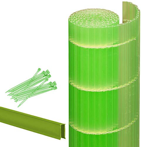 Videx-Sichtschutzmatte Rügen, Kunststoff limonengrün, 25 Schlaufen, 3m U-Profil, 90 x 300cm