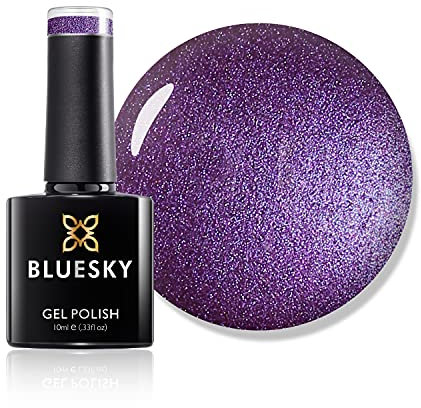 Bluesky Gel Nail Polish, Purple Purple 80530, Dark, Glitter, Purple,Violet Long Lasting, Chip Resistant, 10 ml (Requires Drying Under UV LED Lamp)