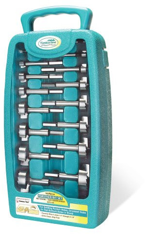 Timberline 670 – 160 Juego de brocas Forstner con vástago hexagonal, 16 piezas