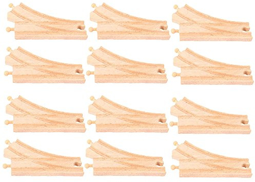 Bigjigs Rail Gebogene Weichen männlich/männlich/weiblich (Pack von 12)