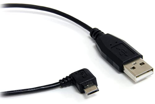 Startech - 6 ft Micro USB Cable - A to Right Angle Micro B - Câble USB - USB à 4 Broches, Type A (M) - Micro-USB Type B à 5 Broches (M) - 1.8 m - connecteur 90 degrés - Noir - pour P N: PEXUSB7LP