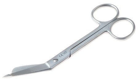 OTTO HERDER Verbandsschere nach Lister Listerschere rostfrei 14 cm abgewinkelt - Hochwertig verarbeitet für präzisen Schnitt für Verbandsmaterial