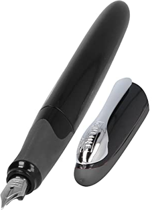 Online Füller Air Schwarz | hochwertiger Füller in ergonomischem Dreiecks-Design | Iridiumfeder, Breite M | nachfüllbar: Kombipatrone oder Standardpatronen | inklusive Tintenpatrone blau