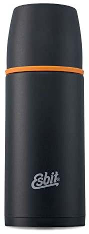 Esbit Classic Isolierflasche 500ml - Thermoskanne für warm & kalt - Thermosflasche mit 2 Bechern - Trinkflasche Edelstahl - Auslaufsicher - Schwarz