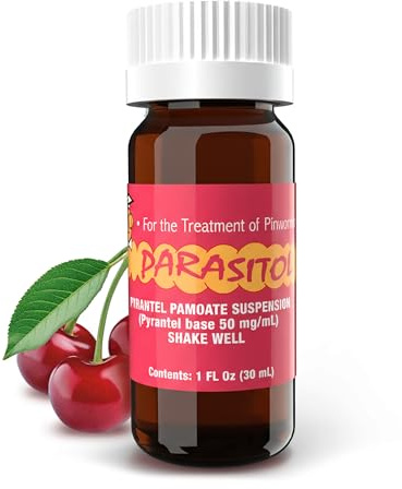 PARASITOL Pinworm Medicine for Family | Effective Deworming Formula with Pyrantel Pamoate, Quick Relief for All Ages, Easy Liquid Form, Safe & Gentle, Human Dewormer for All Parasites, 1 Fl Oz, 1-Pack