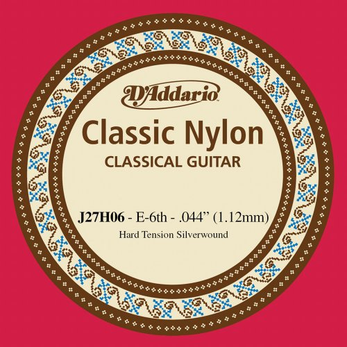 Corda singola D'Addario J27H06 in nylon per chitarra classica, adatta per studenti, tensione forte, sesta corda