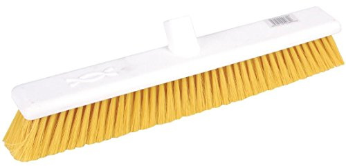 Jantex Washable Soft Bristle Hygiene Broom Head 18, Yellow | Withstands machine washes up to 100°C for deep hygiene; wide coverage speeds up cleaning in busy commercial spaces.