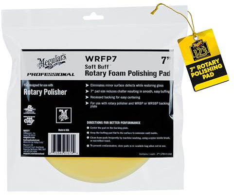 Meguiar's WRFP7 Soft Buff Rotary Foam Polishing Pad Polierpad 7, 180mm