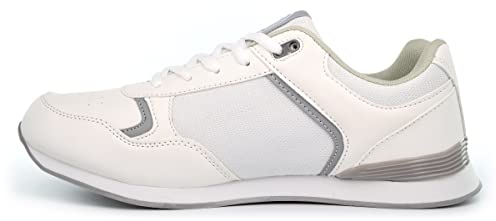 DEK JACK Mens Lace Up Bowling Shoes/Trainers White/Grey UK 9