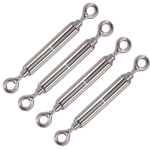 Versandbox24 4X V4A Edelstahl M4 Drahtseil Spannschloss Seilspanner Öse Spanner Wantenspanner