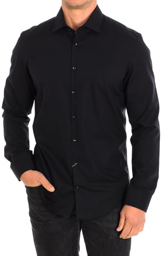 Seidensticker Herren Mens Slim Longsleeve Cotton Business Shirt, Schwarz(675198), 43 EU