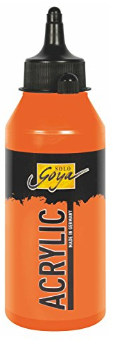 KREUL 84206 - Solo Goya Acrylic echtorange, 250 ml Flasche, cremige vielseitig einsetzbare Acrylfarbe in Studienqualität, auf Wasserbasis, schnell und matt trocknend, gut deckend, wasserfest