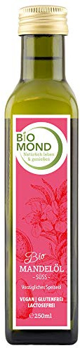 BIO Mandelöl Almond Oil BIOMOND 250 ml tagesfrisch kaltgepresst unraffiniert Testsieger vegan Bio zertifiziert Speiseöl Hautöl 100% naturrein