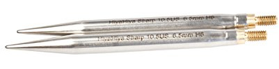 HiyaHiya Stricknadelspitzen, auswechselbar, spitz, aus Edelstahl, 12,5 cm, Silber, 7 mm