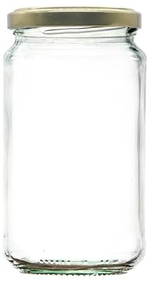 Wares of Knutsford 1lb Jam Jars. Pack of 12 with Gold Airtight Lids. FSA Approved, Suitable for Home or Commercial use Ltd.