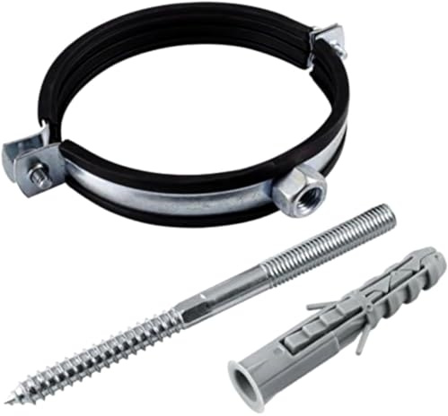 10 Stk. Rohrhalterungen Rohrbefestigung Rohrhalterung, Rohrhalter, Rohrschelle + Stockschraube Satz (2 / 60-65 mm)